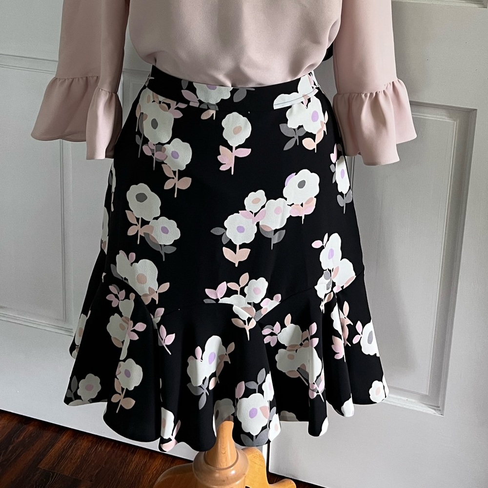 Kate Spade posy floral flounce skirt